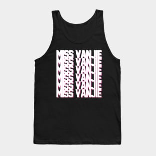 Miss Vanjie! (7) - White Text On Pink Gradient Shadow BackDrop Tank Top